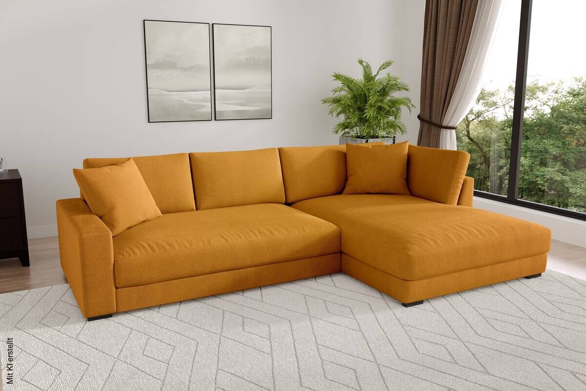 Ecksofa curry Microfaser B/H/T: ca. 300x83x190 cm