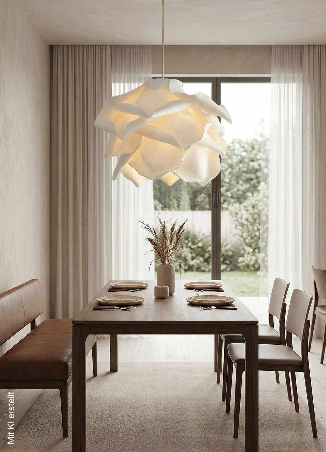 Opviq Pendelleuchte weiß Kunststoff B/H/T/L/D: ca. 58x120x58x58x58 cm E27 1 Brennstellen
