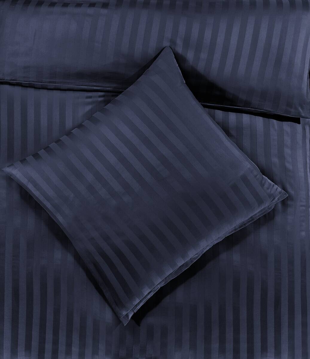 Baumwoll Bettwäsche Satin navy Baumwolle B/L: ca. 135x200 cm
