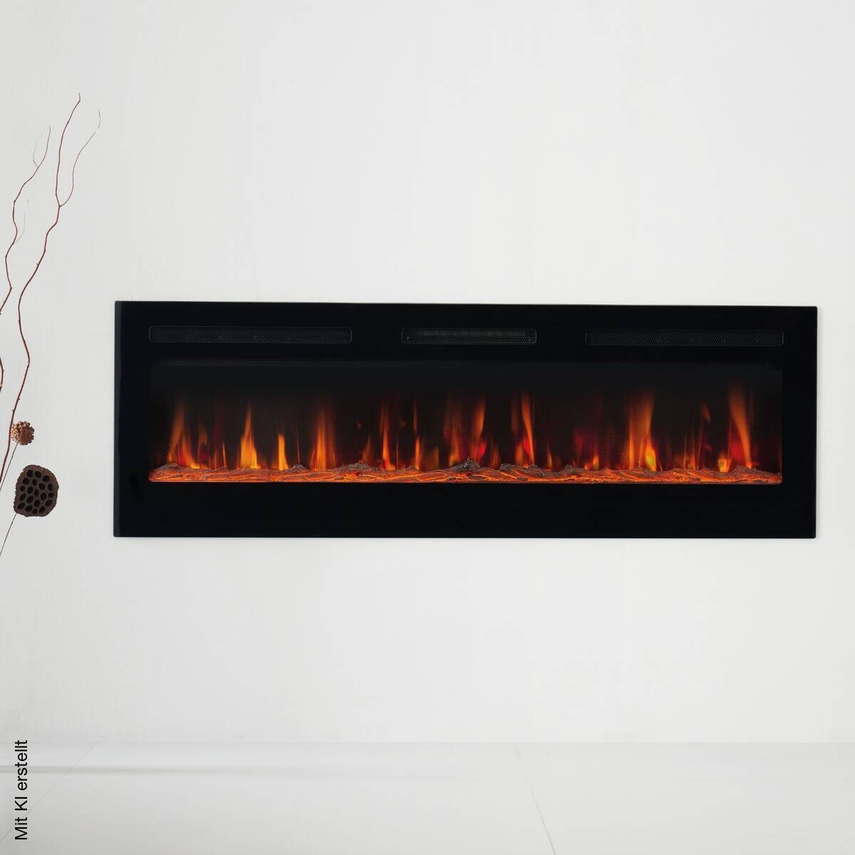 KAMINIO Elektrischer-Kamin MARLON schwarz Metall B/H/T: ca. 106,6x46,6x11,9 cm ca. 1800 W