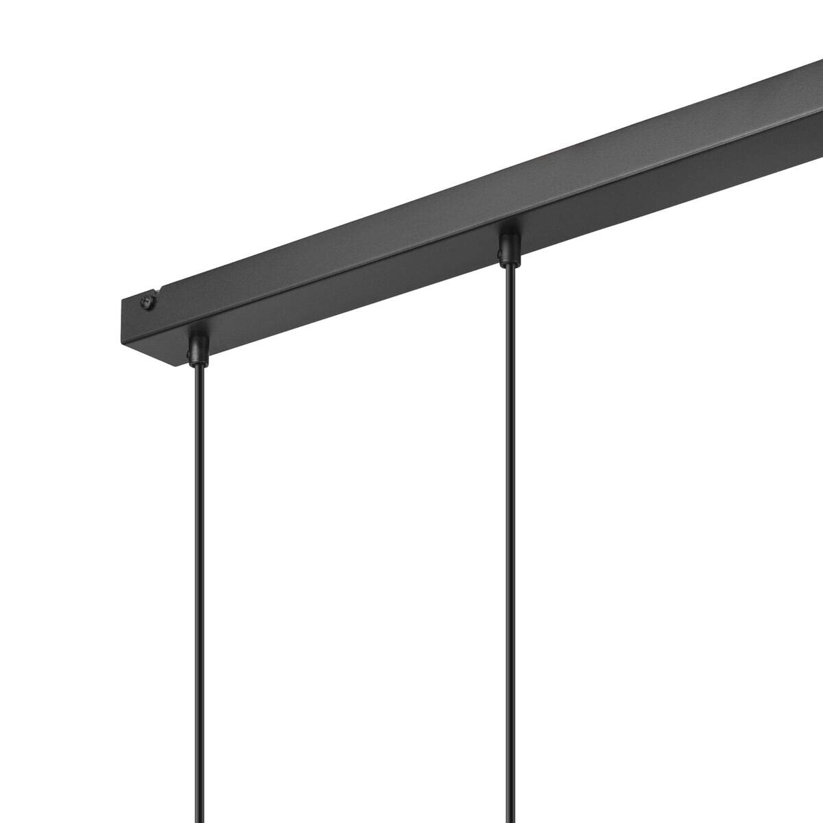 Lamkur Pendelleuchte schwarz Stahl Holz B/H/L: ca. 13x80x70 cm E27 3 Brennstellen