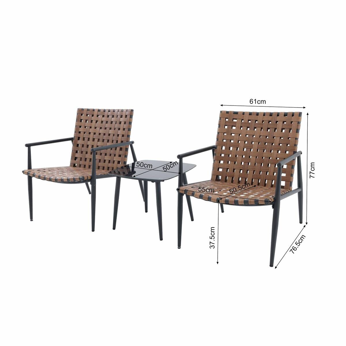 POCOline Balkonset Mainz braun Polyrattan