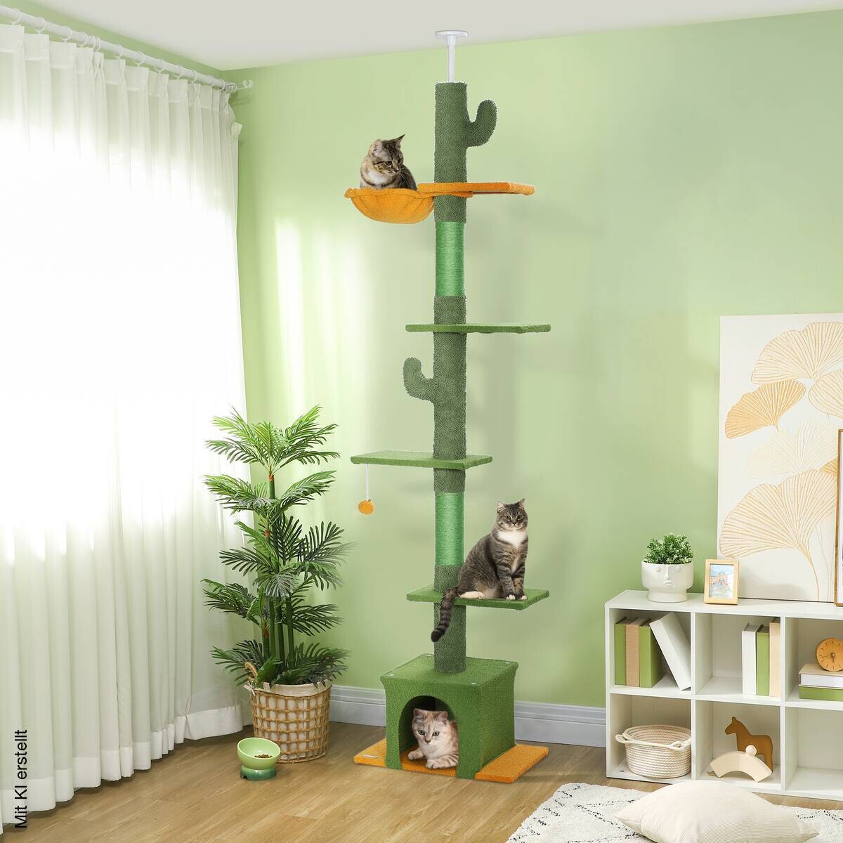 PawHut Katzenbaum grün Polyester B/H/L: ca. 34x275x55 cm
