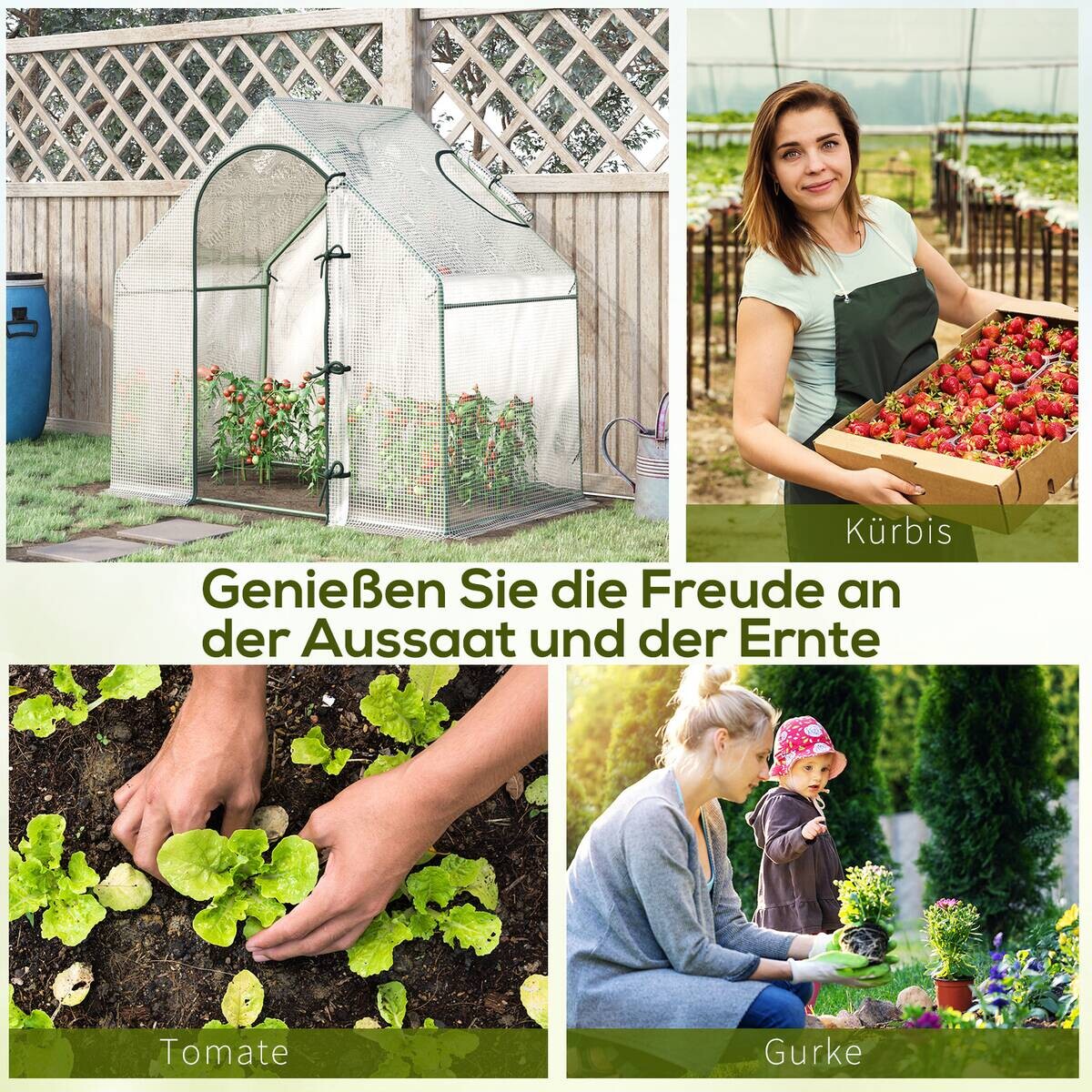 Outsunny Gewächshaus B/H/L: ca. 100x168x180 cm