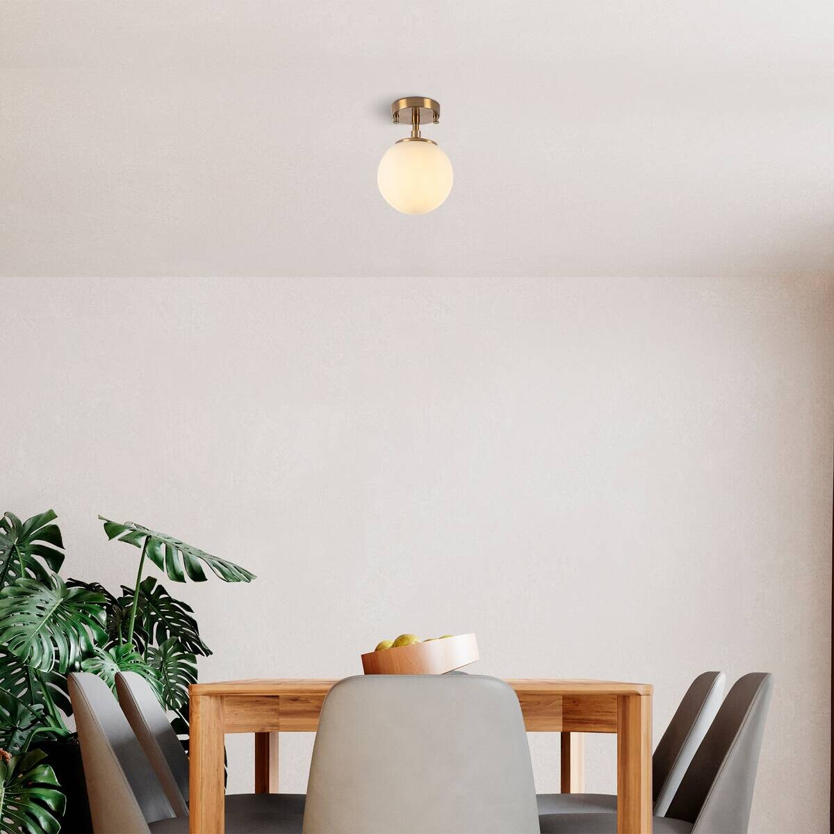 Opviq Deckenleuchte Atmaca-10220 Glas Metall B/H/T/L/D: ca. 15x23x15x15x15 cm E14 1 Brennstellen