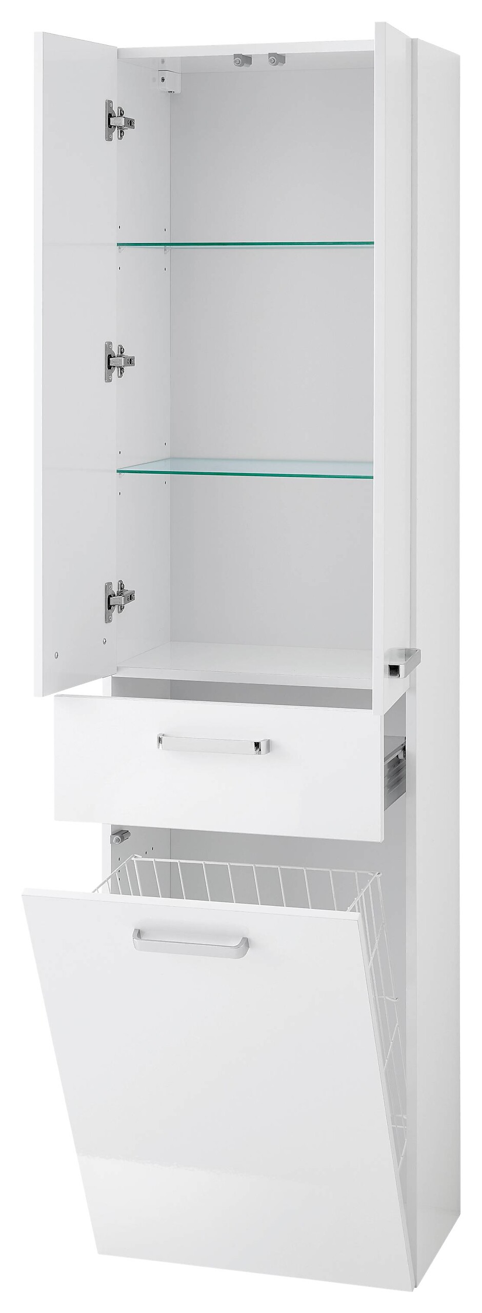 Hochschrank Quickset 312 weiß glanz B/H/T: ca. 50x185,5x33 cm