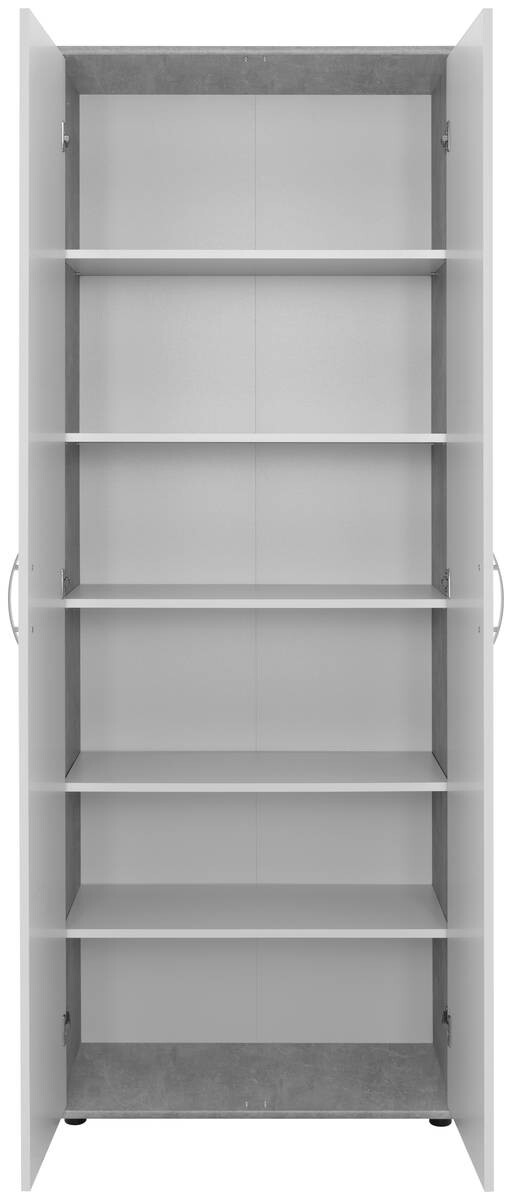 Mehrzweckschrank Andy 3 Beton Optik weiß B/H/T: ca. 70x187x34 cm
