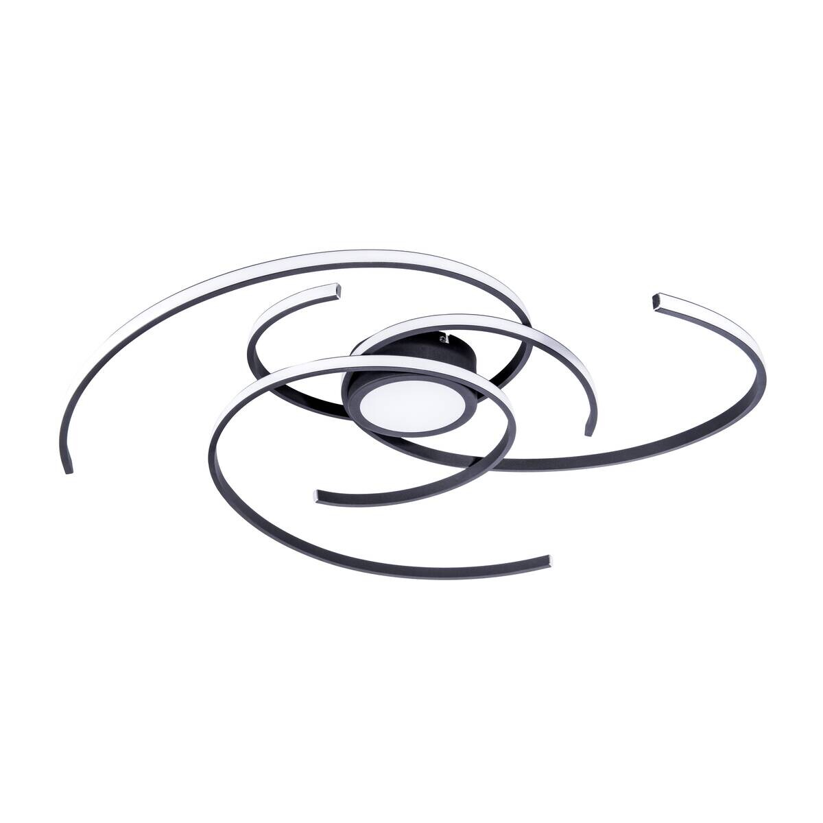 Näve Leuchten Deckenleuchte 1395722 schwarz Kunststoff Metall B/H/T: ca. 75x7x75 cm null 4 Brennstellen