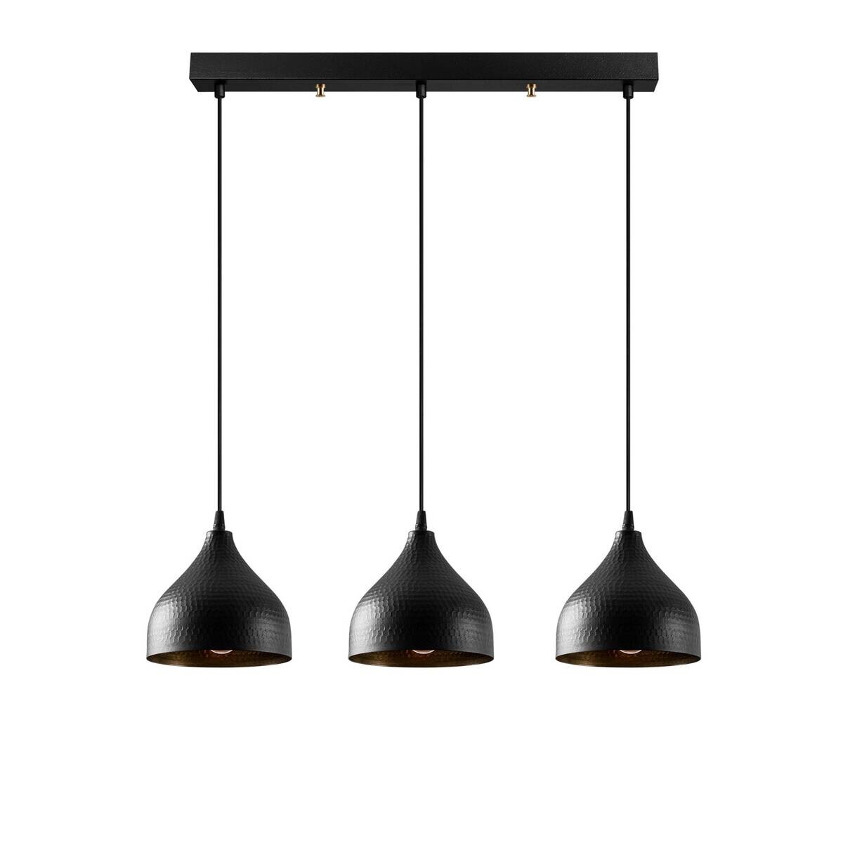 Opviq Pendelleuchte Tattoo schwarz Metall B/H/T/L/D: ca. 18x114x18x68x18 cm E27 3 Brennstellen