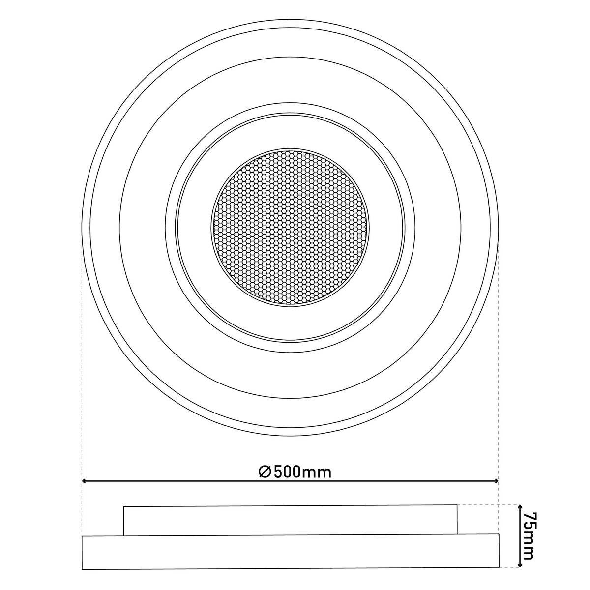 Näve Leuchten LED-Deckenleuchte weiß Kunststoff Metall B/H/T/D: ca. 50x7,5x50x50 cm