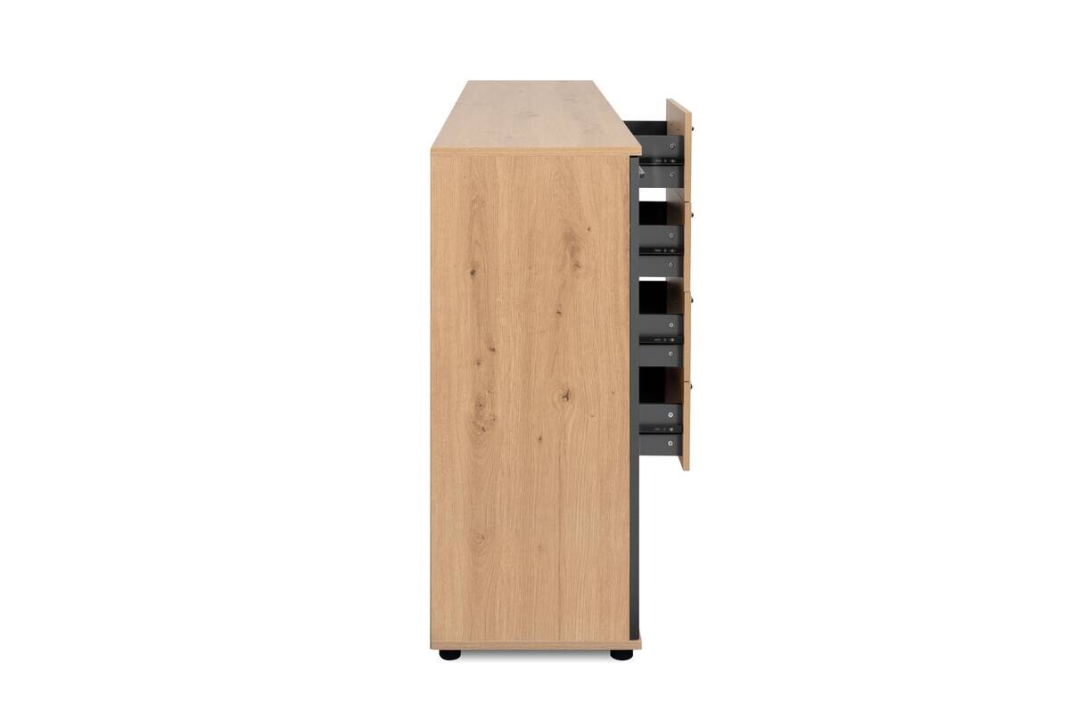 Kommode Kerry 51B Eiche Artisan Nachbildung anthrazit B/H/T: ca. 160x85x35 cm