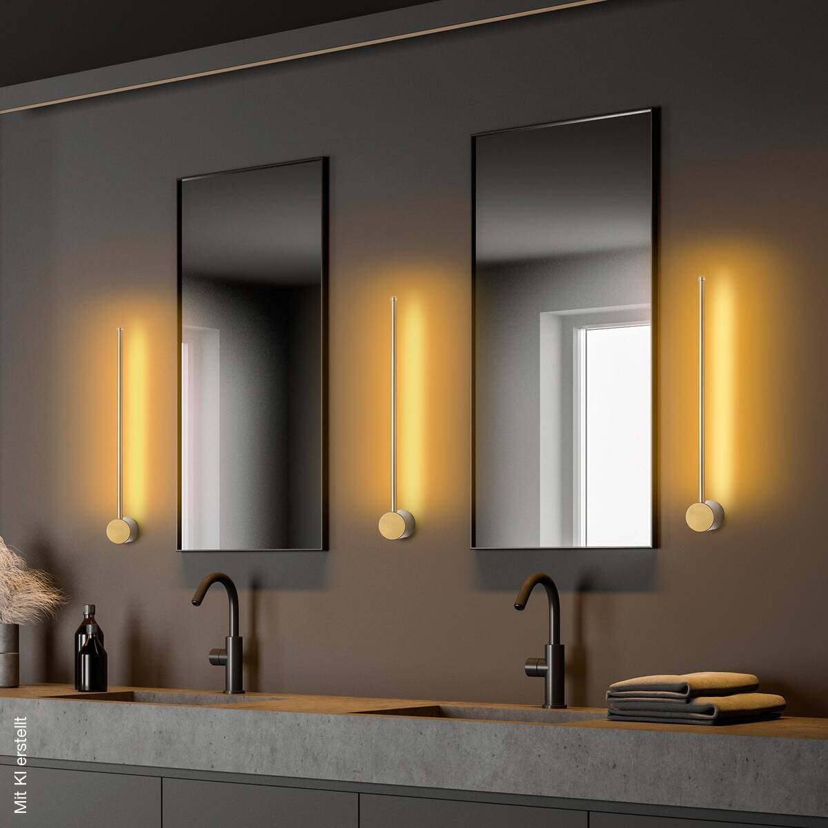 Opviq Wandleuchte gold Metall B/H/T/L: ca. 62x10x7x62 cm