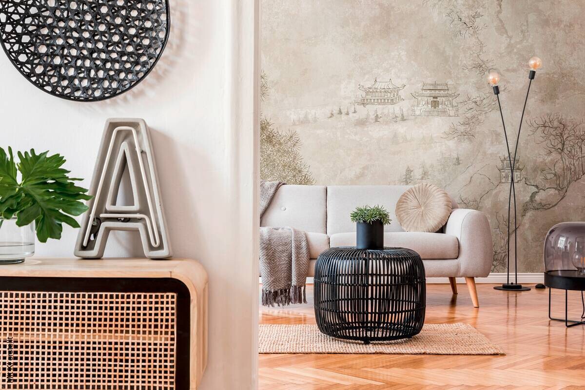 Livingwalls Fototapete Landschaft beige B/L: ca. 280x371 cm
