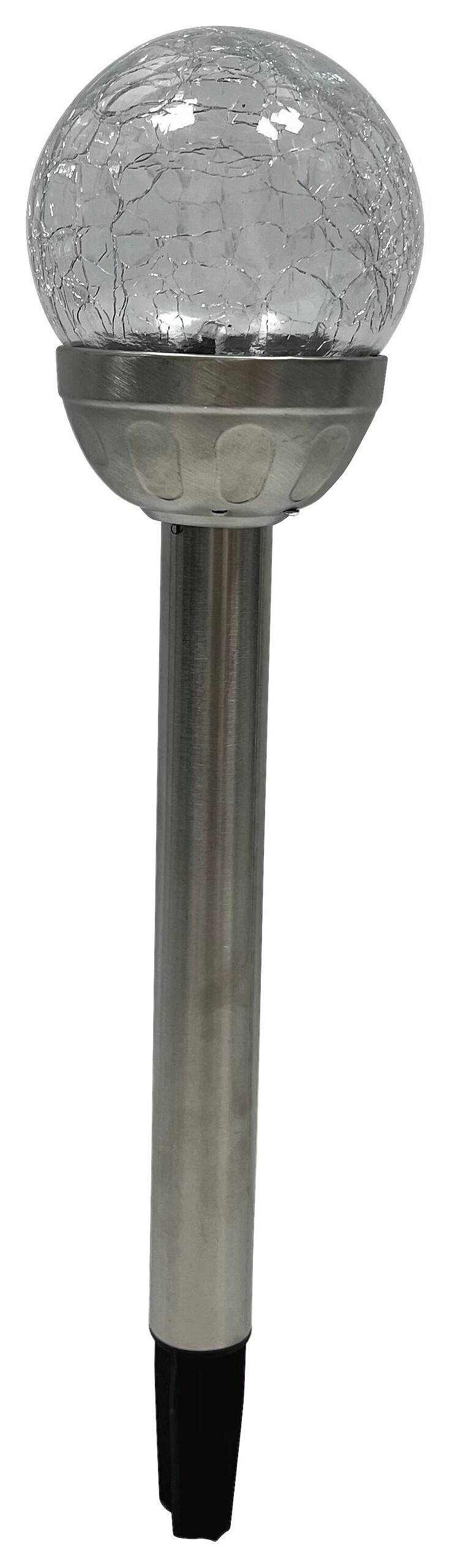 Solarleuchte Edelstahloptik Glas Kunststoff H/D: ca. 38x8 cm
