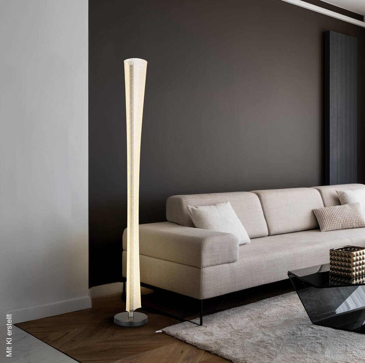 GLOBO Stehlampe nickel matt anthrazit klar Metall Kunststoff H/D: ca. 155x20 cm 1 Brennstellen
