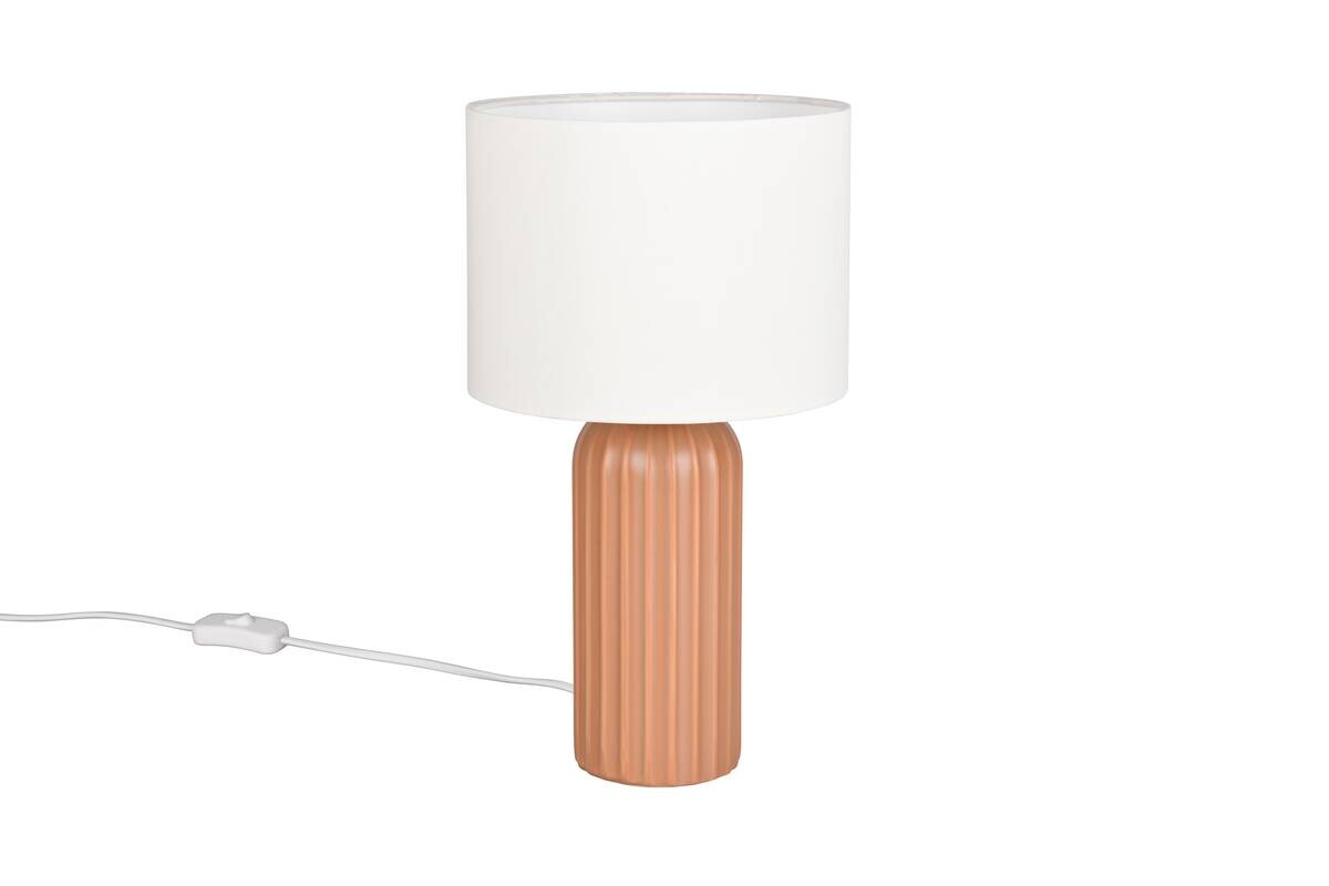 Reality Tischleuchte Blaire mokka beige Keramik Stoff B/L: ca. 20x36 cm