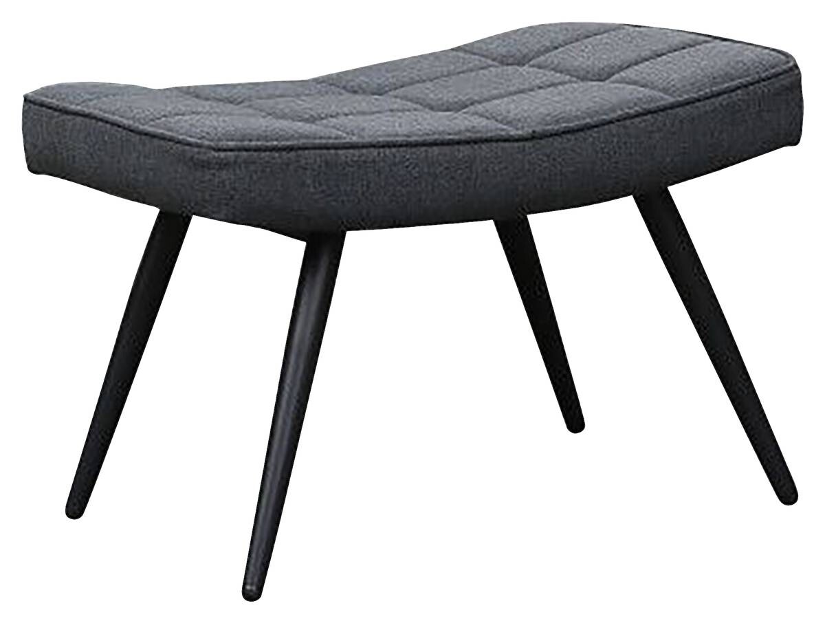byLIVING Hocker UTA dunkelgrau schwarz Webstoff Metall B/H/T: ca. 60x39x41 cm
