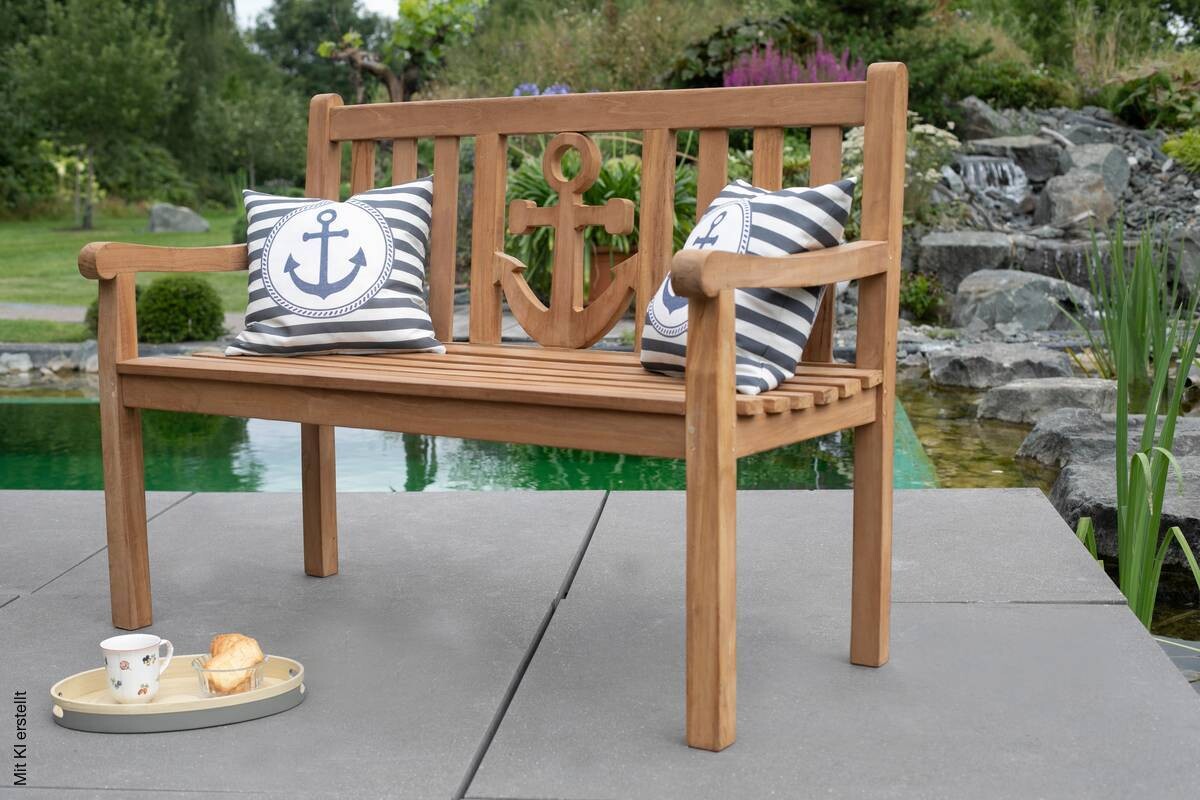 deVries Gartenbank Woodie natur Teakholz B/H/T: ca. 120x89x60 cm