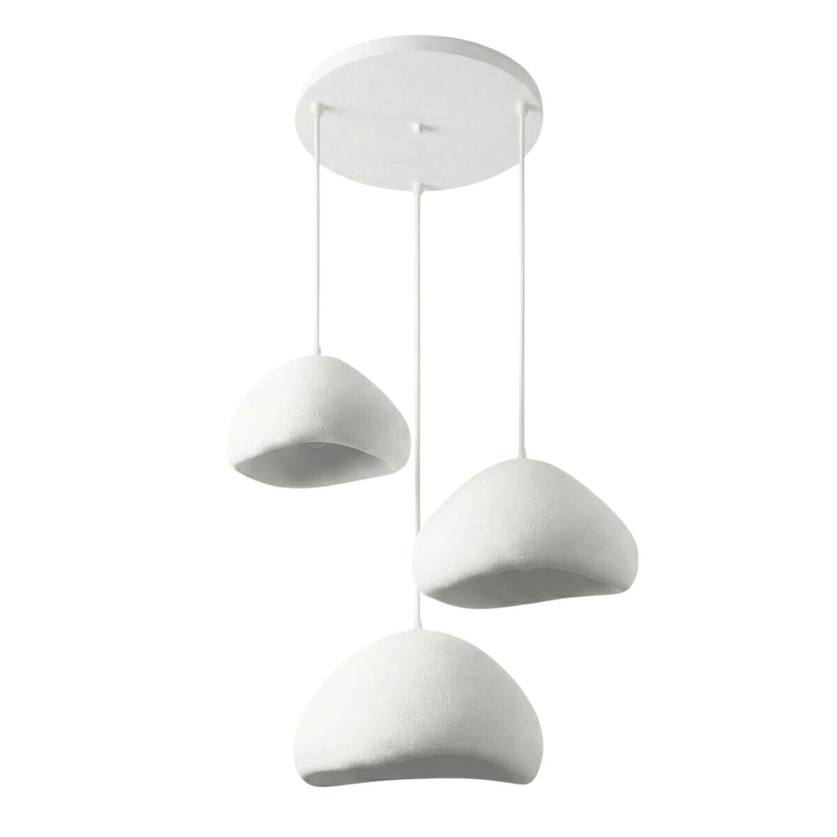 Opviq Pendelleuchte weiß B/H/T: ca. 82x115x82 cm E27 3 Brennstellen