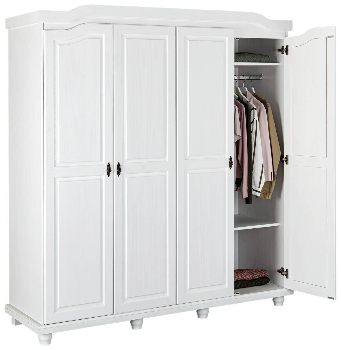 Kleiderschrank Isny weiß B/H/T: ca. 182x198x60 cm