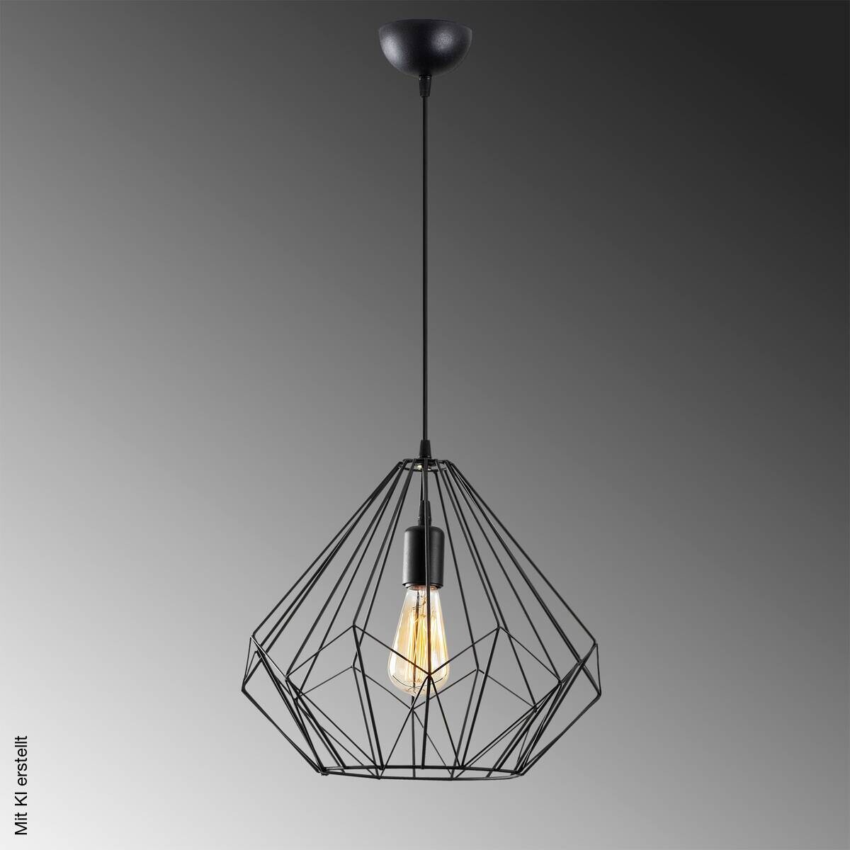 Opviq Pendelleuchte Diamond schwarz Eisen B/H/T/L/D: ca. 37x129x37x37x37 cm E27 1 Brennstellen