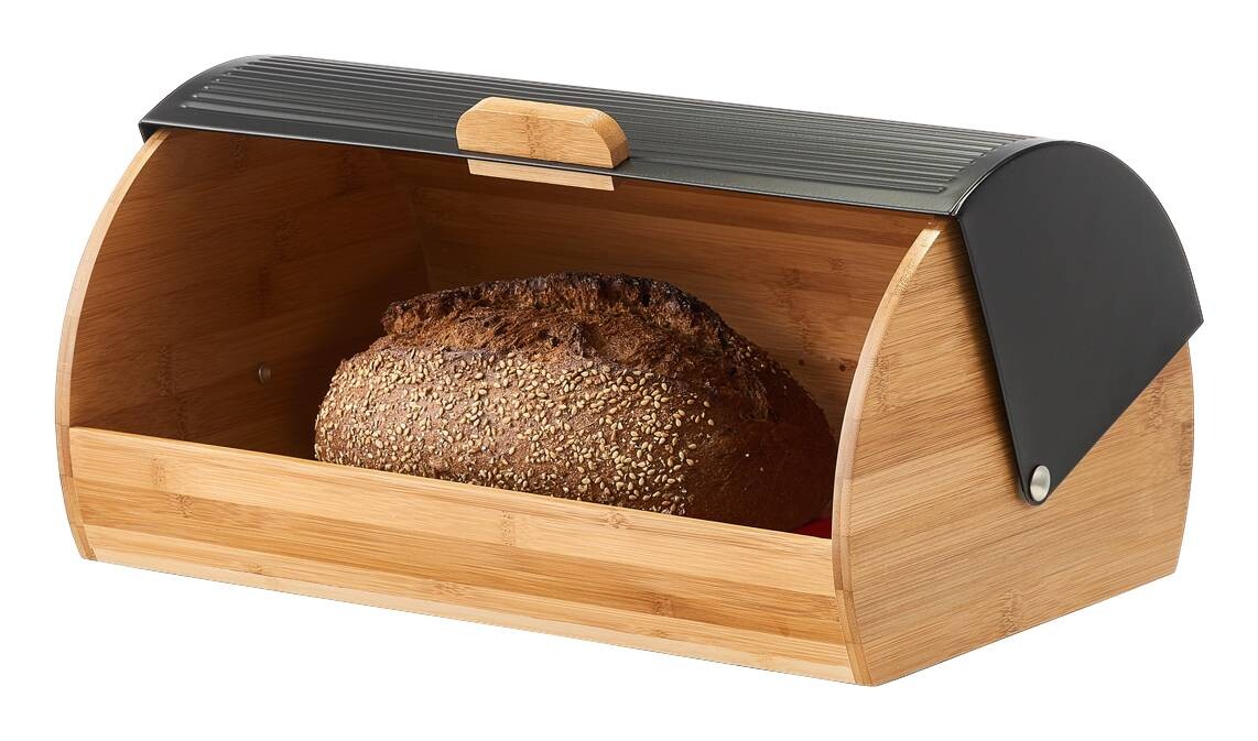Zeller Brotkasten schwarz Bambus B/H/L: ca. 27x19x39 cm