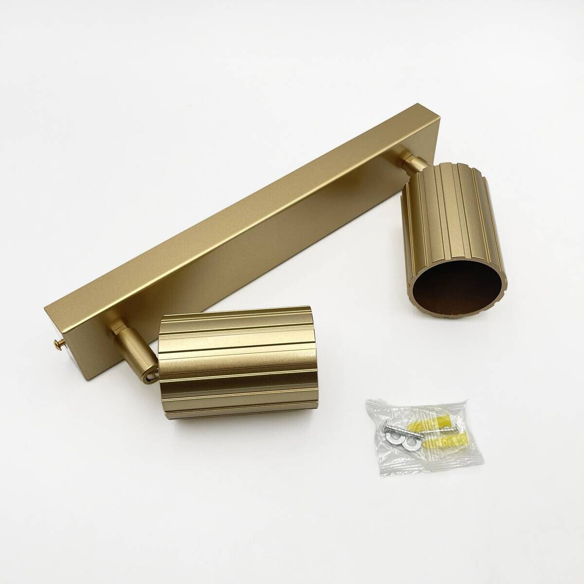 Lamkur Strahler Prisma gold Stahl B/H/L: ca. 6,5x16,5x30 cm 2 Brennstellen