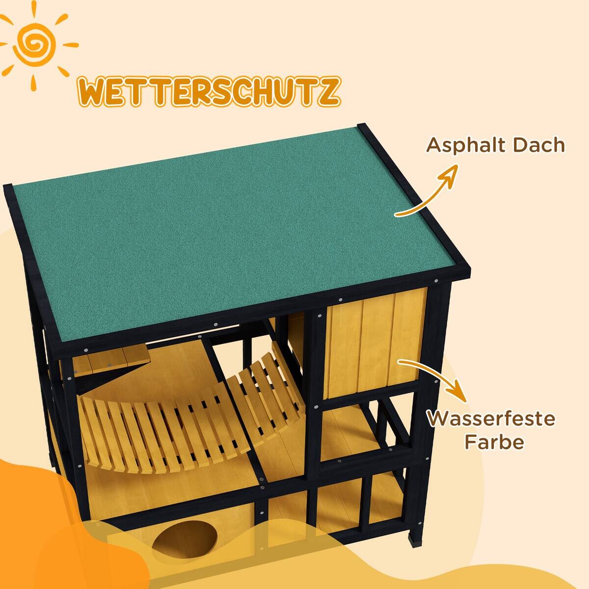 PawHut Katzen-Zubehör schwarz Polypropylen B/H/L: ca. 60x84,5x88 cm