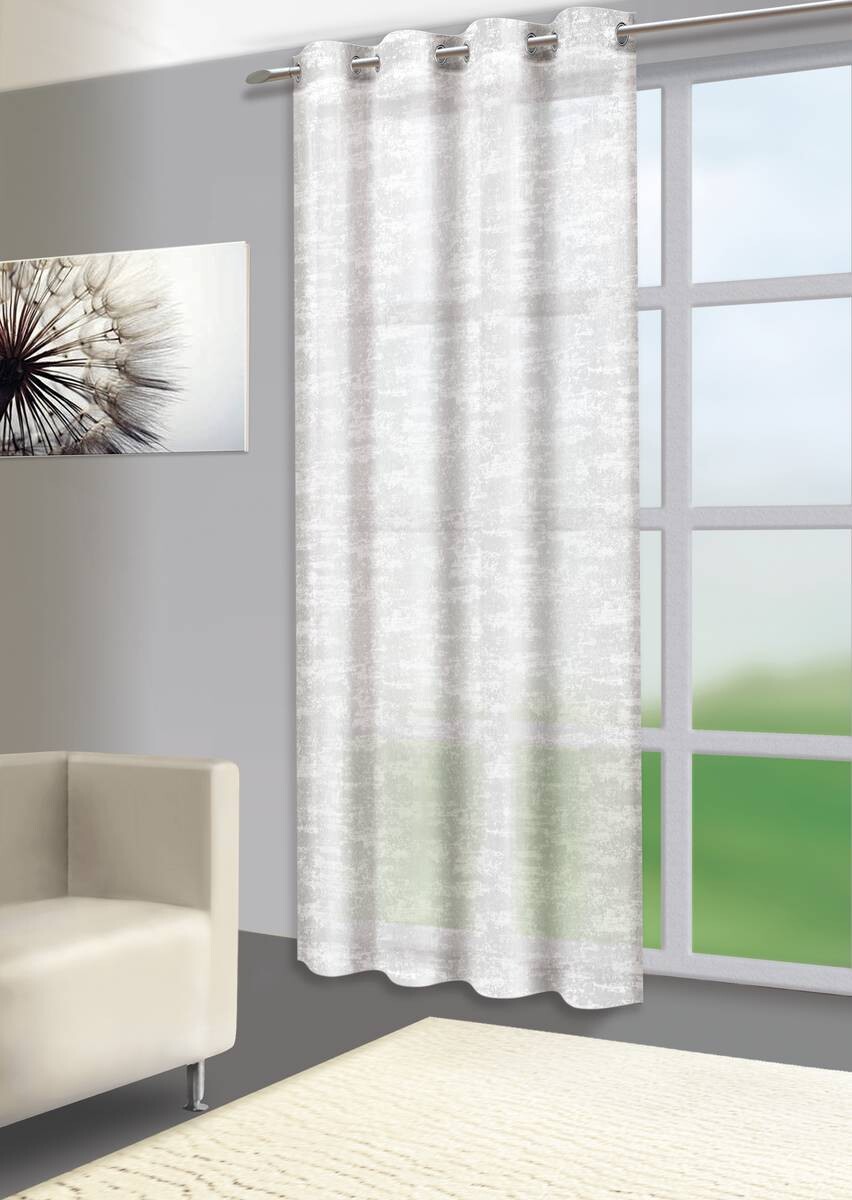 Ösenvorhang Wolke weiß B/L: ca. 140x245 cm