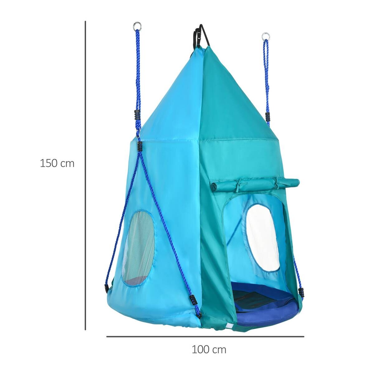 Outsunny Schaukel blau B/H/L: ca. 100x100x150 cm