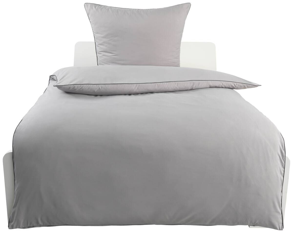 Microfaser Bettwäsche grau anthrazit 100% Polyester B/L: ca. 135x200 cm