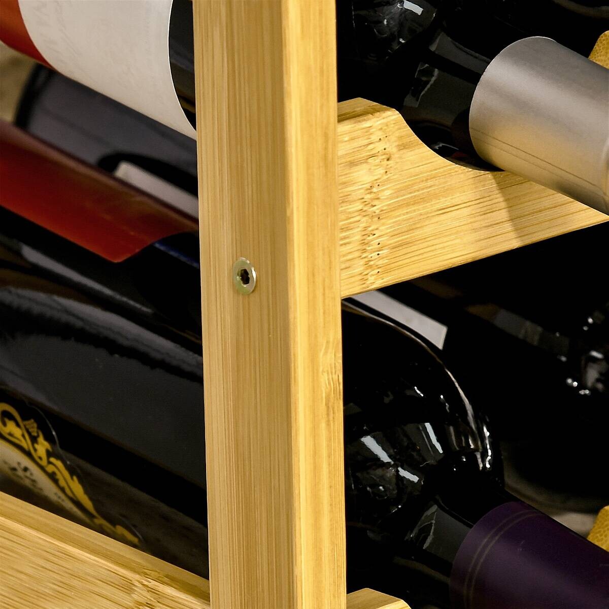 HOMCOM Weinregal natur Bambus B/H/L: ca. 23,5x43x38 cm