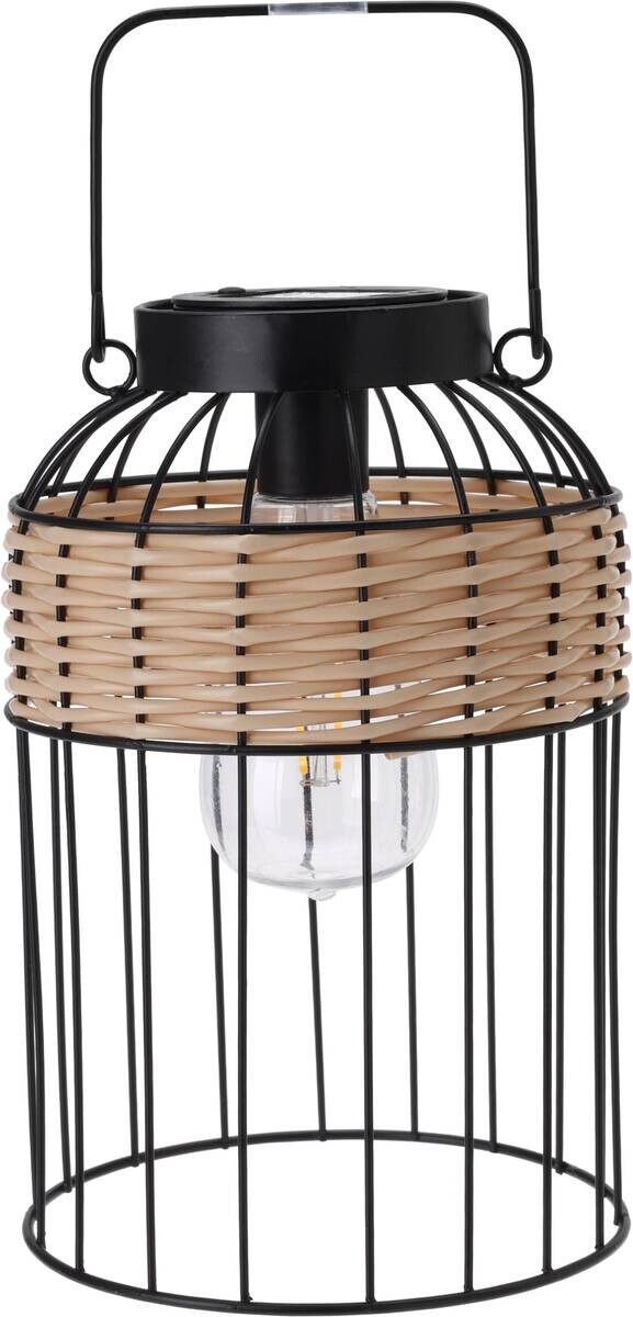 Solarlaterne schwarz Metall B/H/L: ca. 16x16x25 cm