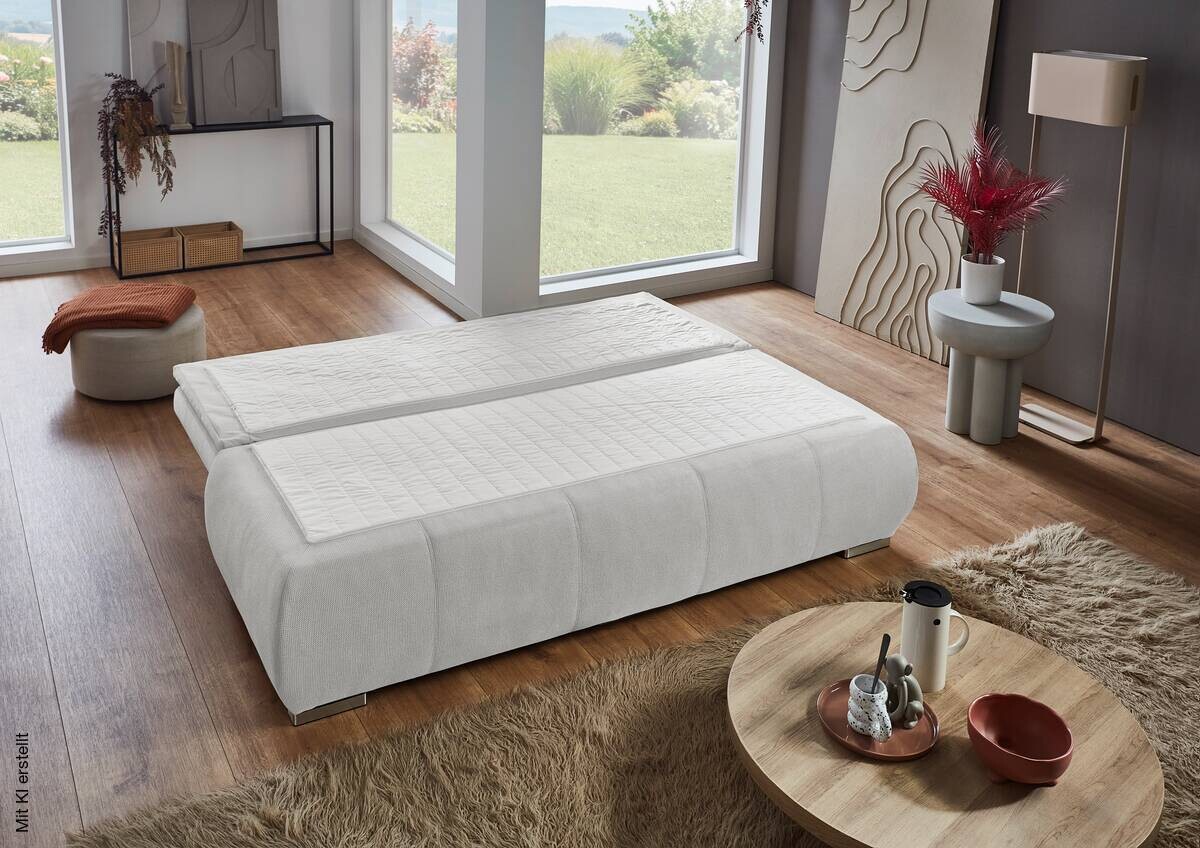 Dauerschlafsofa Lenon natur Microfaser B/H/T: ca. 207x94x90 cm