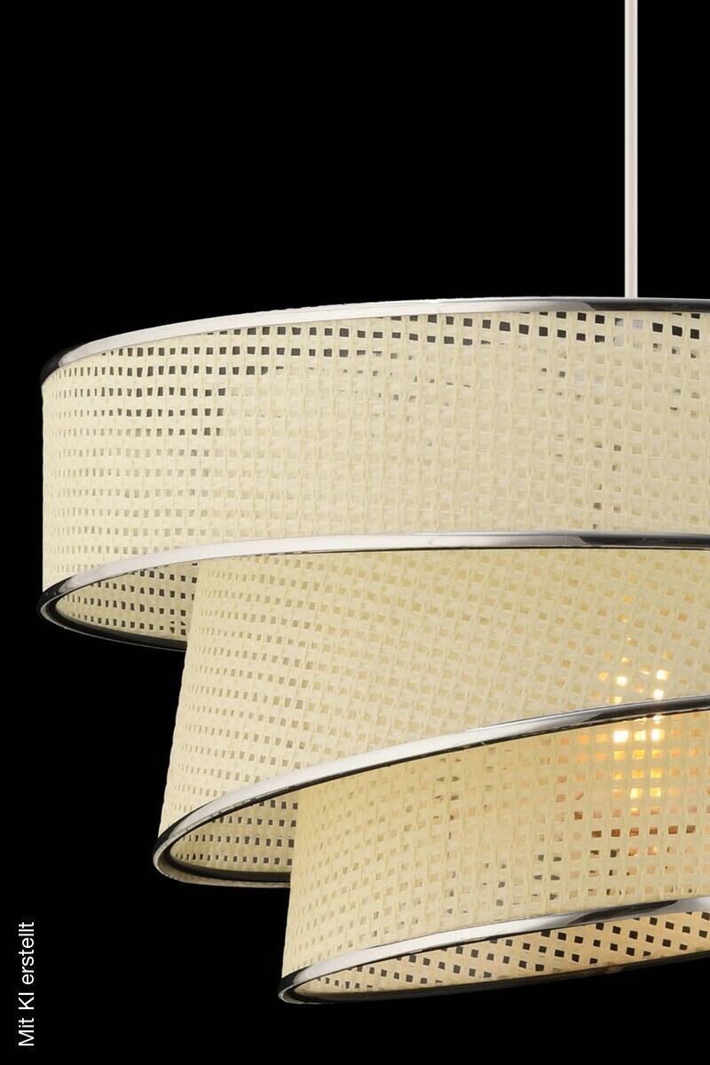 Opviq Pendelleuchte Couper weiß silber Baumwolle Metall B/H/L: ca. 40x72x40 cm E27 1 Brennstellen