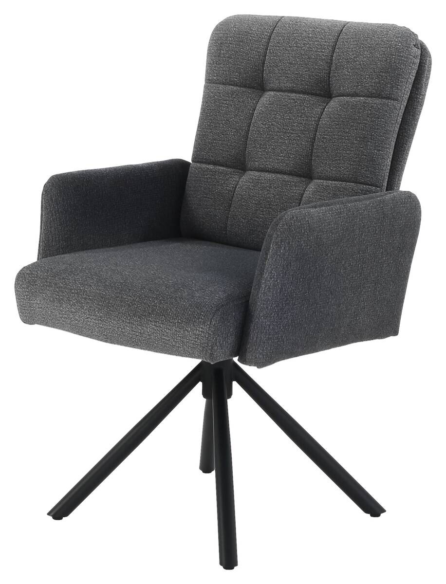 Drehstuhl anthrazit Webstoff B/H/T: ca. 62x92x67 cm
