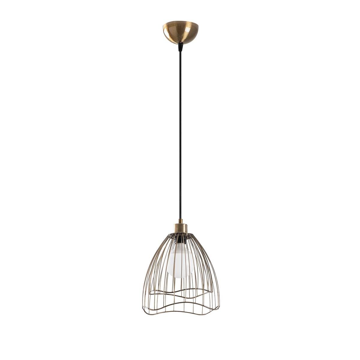 Opviq Pendelleuchte bronze Metall B/H/T: ca. 25x121x25 cm E27 1 Brennstellen