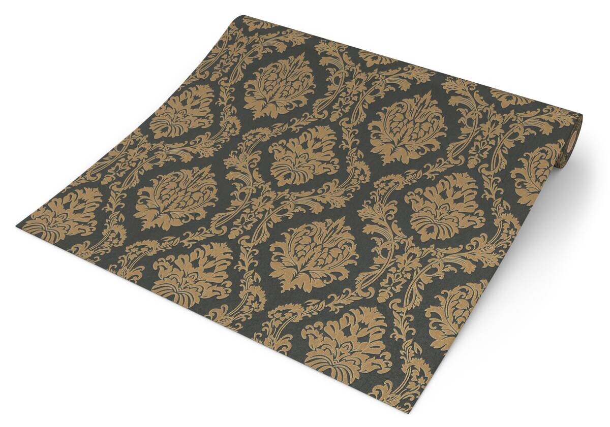 Erismann Vliestapete Ornament schwarz gold B/L: ca. 53x1005 cm