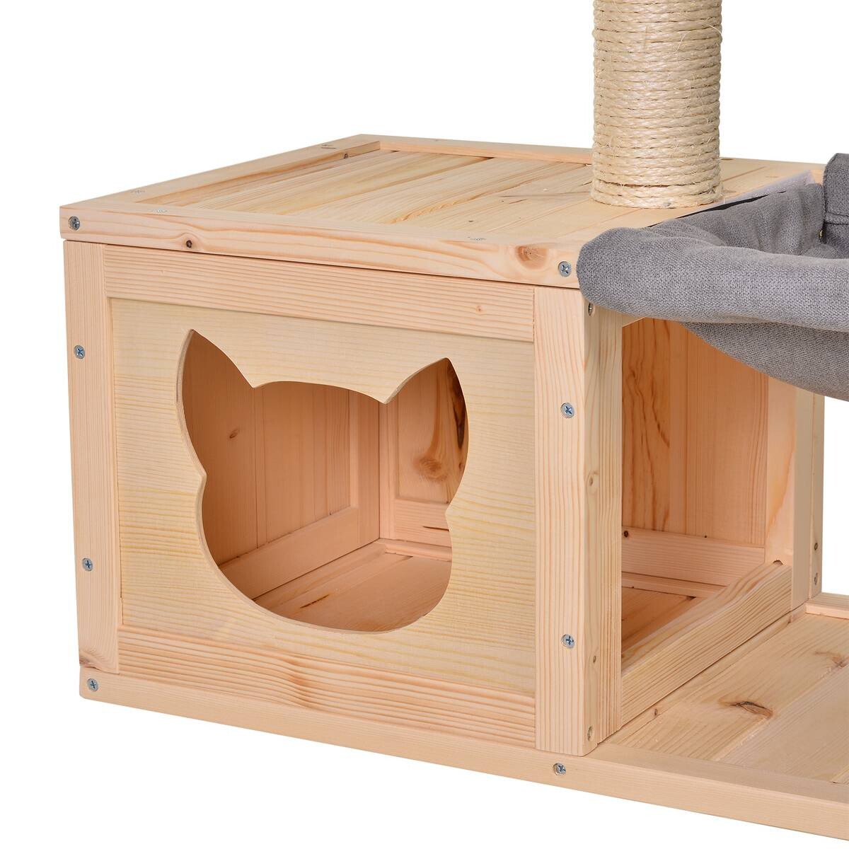 PawHut Katzenhaus natur Holz