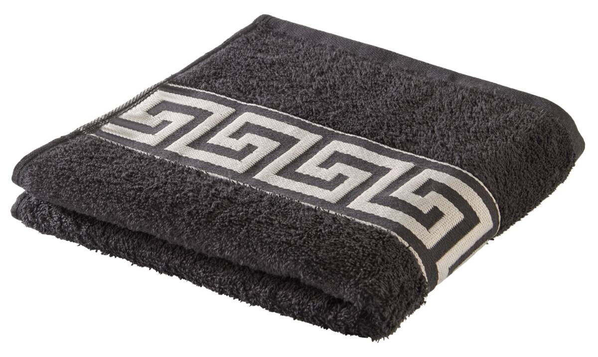 POCOline Handtuch Mäander schwarz 100% Baumwolle B/L: ca. 50x100 cm