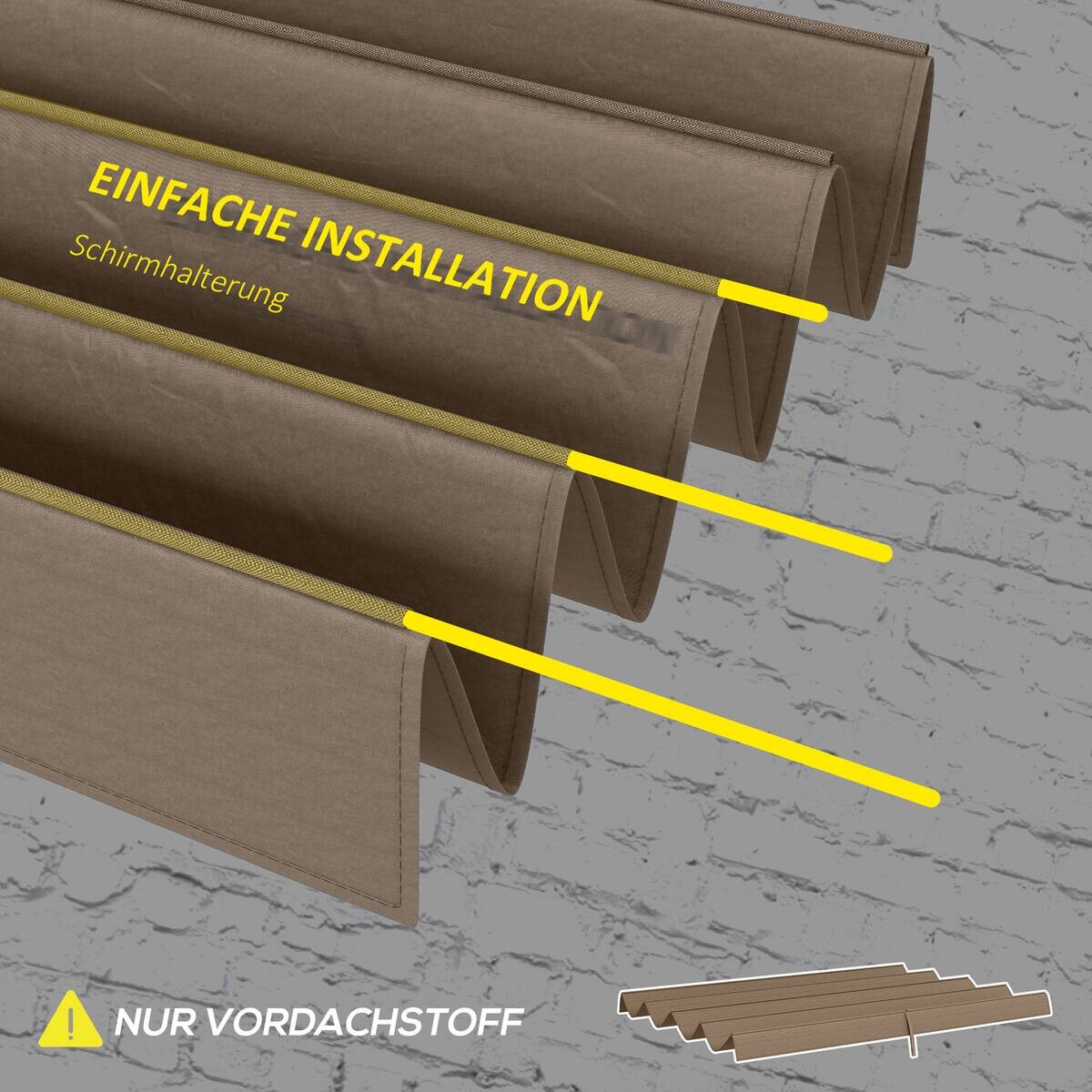 Outsunny Ersatzdach kaffee Polyester B/H/L: ca. 245x23x286 cm