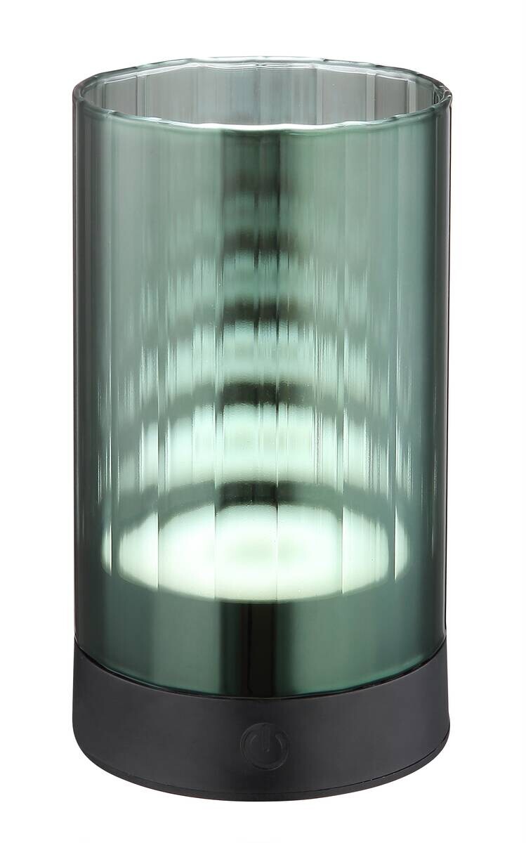 GLOBO LED-Tischleuchte grün schwarz Glas H/D: ca. 14x8 cm