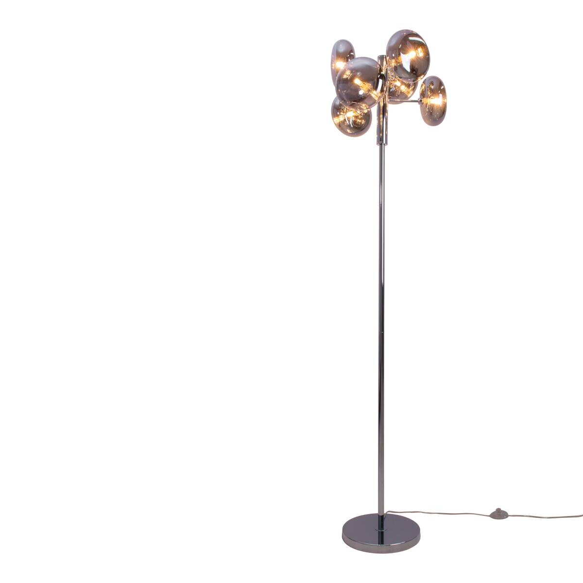 Näve Leuchten Stehlampe 2070597 Chrom Metall Glas B/H/T: ca. 44x165x44 cm 6 Brennstellen