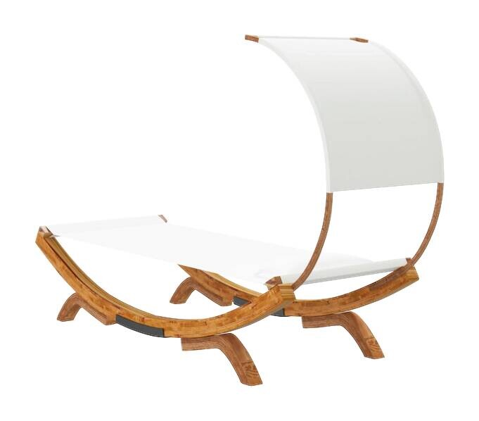 vidaXL Gartenliege creme Holz B/H/L: ca. 200x126x100 cm