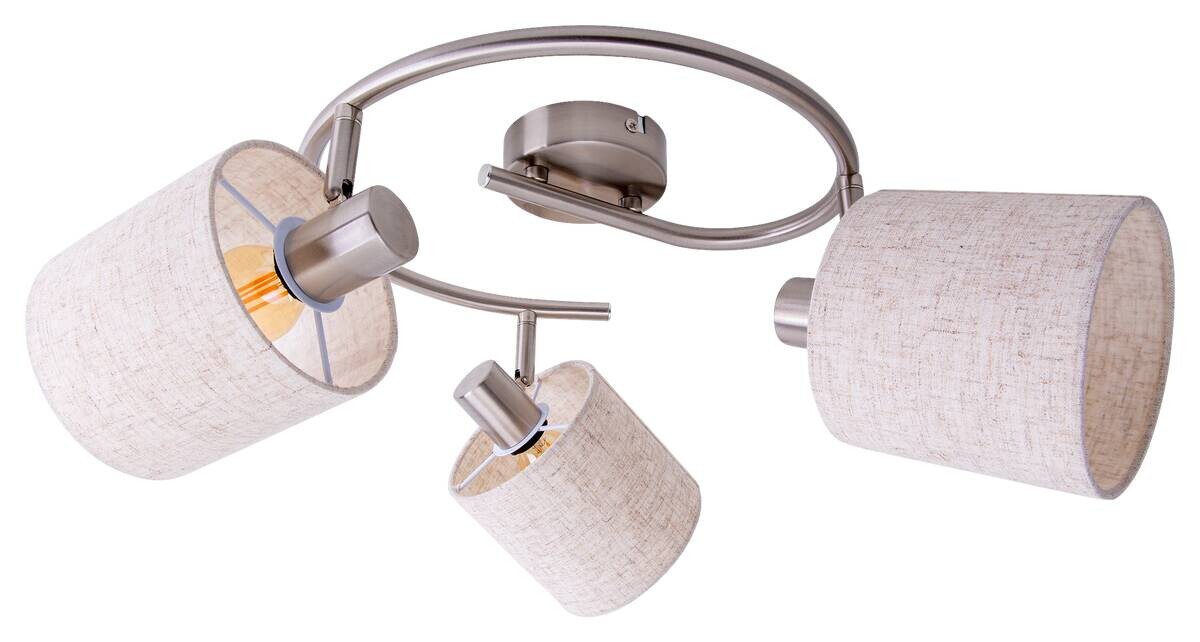 Näve Leuchten Spotleuchte 1386644 beige Metall Textil B/H/T: ca. 52x22x52 cm 3 Brennstellen
