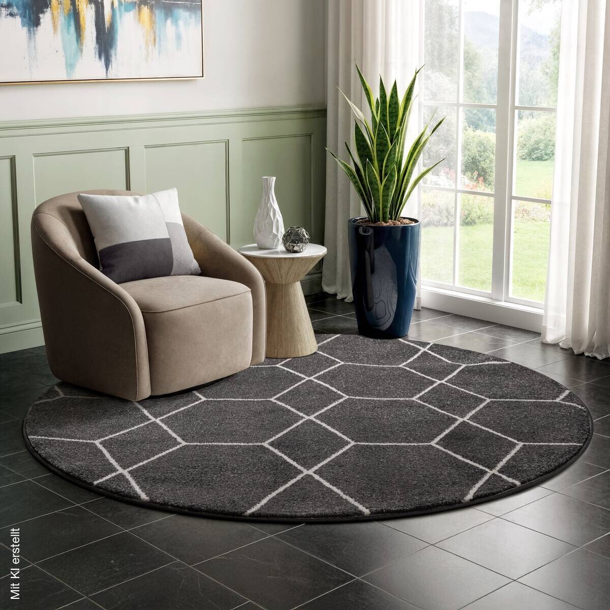 Sanat Teppich Trellis anthrazit D: ca. 150 cm