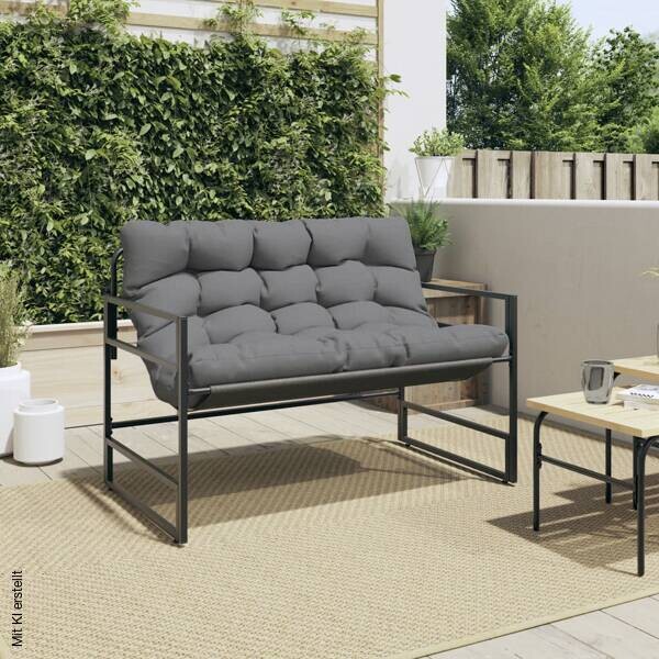 vidaXL Gartenbank schwarz Polyester B/H/L: ca. 67x76x113 cm