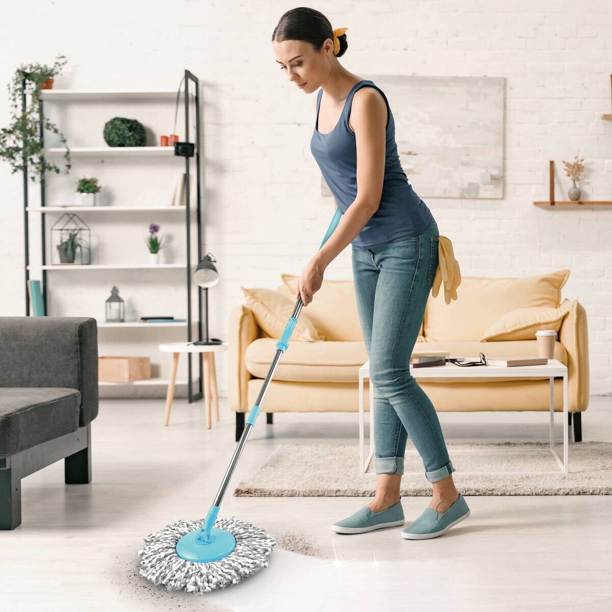 CLEANmaxx Wischmoppset türkis