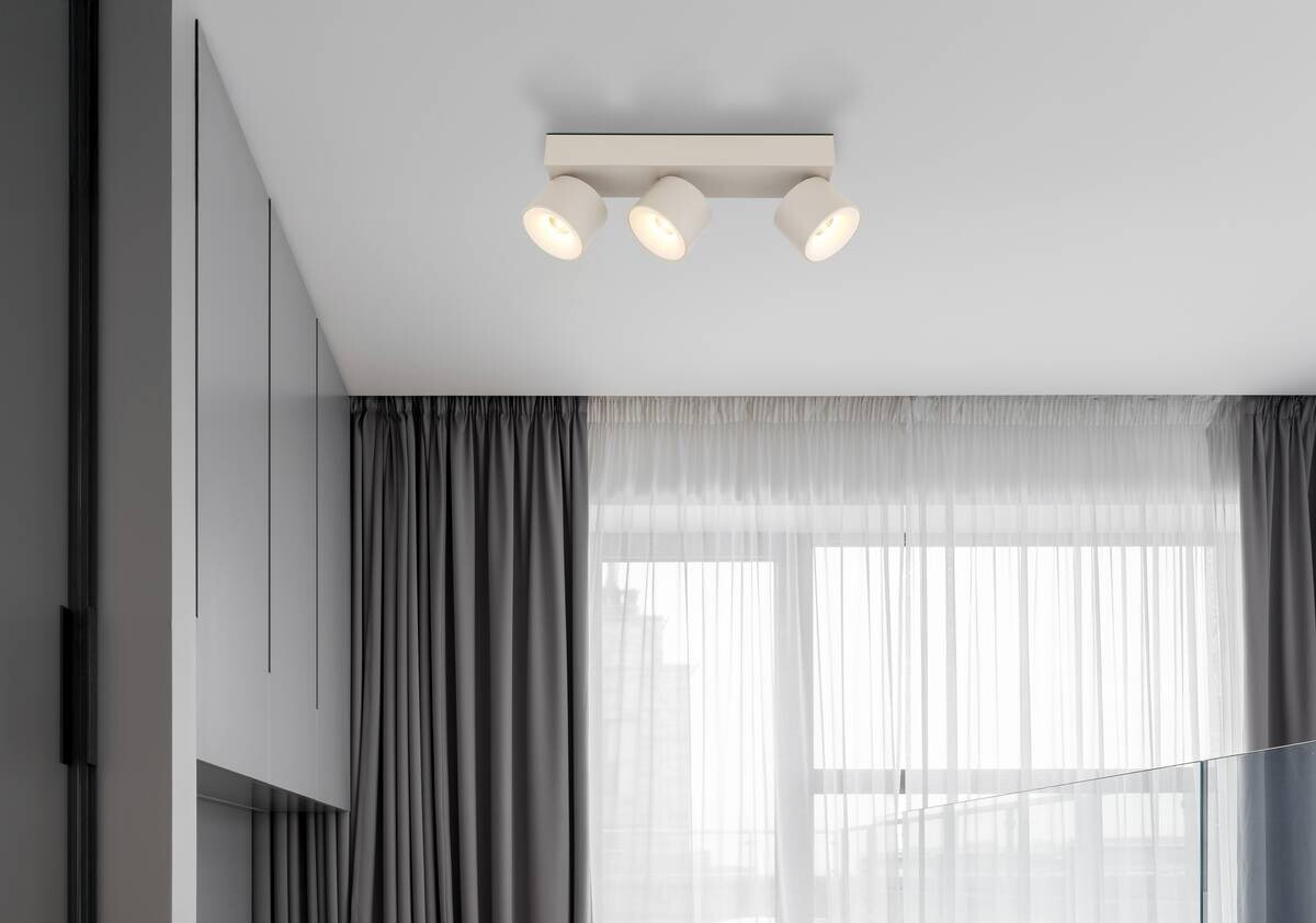 GLOBO LED-Strahler sand Metall Aluminium Kunststoff B/H/L: ca. 8,5x30x10,5 cm 3 Brennstellen