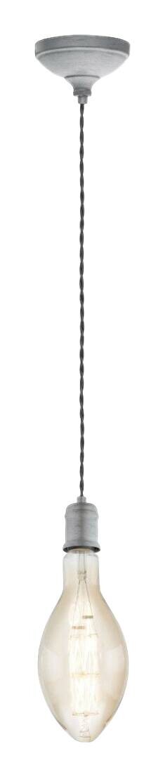 Eglo Pendelleuchte Yorth silber B/H/L: ca. 13x200x13 cm E27 1 Brennstellen